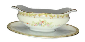 Noritake Muriel Floral Gold Trim Gravy Boat